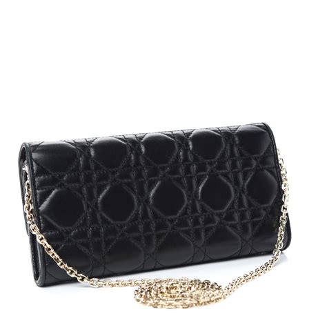 lady dior lambskin wallet on chain|CHRISTIAN DIOR Lambskin Cannage Lady Dior Chain Wallet.